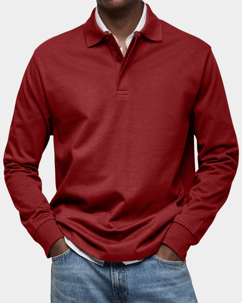Leo Melbourne Comfortable spring polo with long sleeves