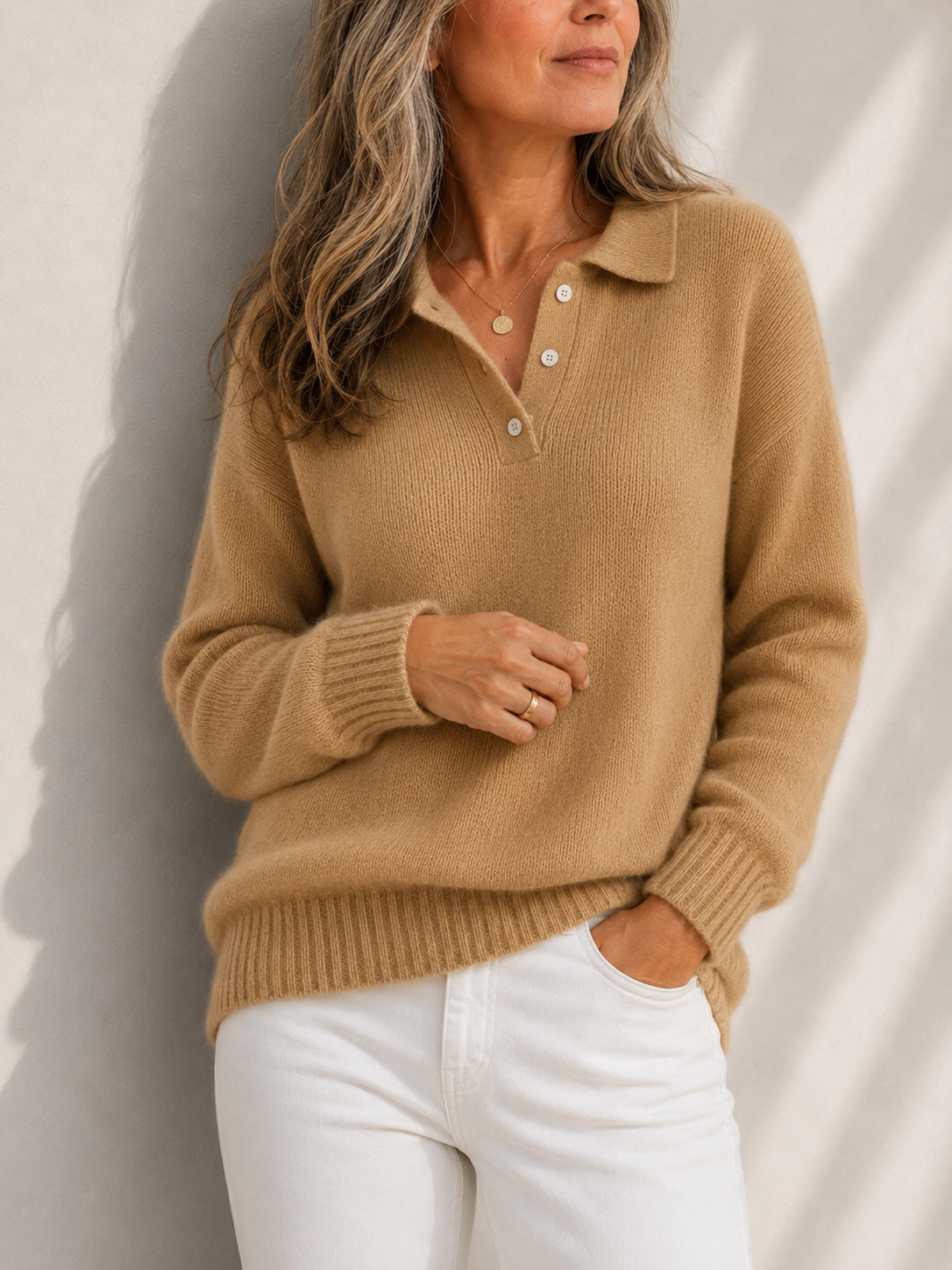 Kate Soft Knit Sweater with Collar