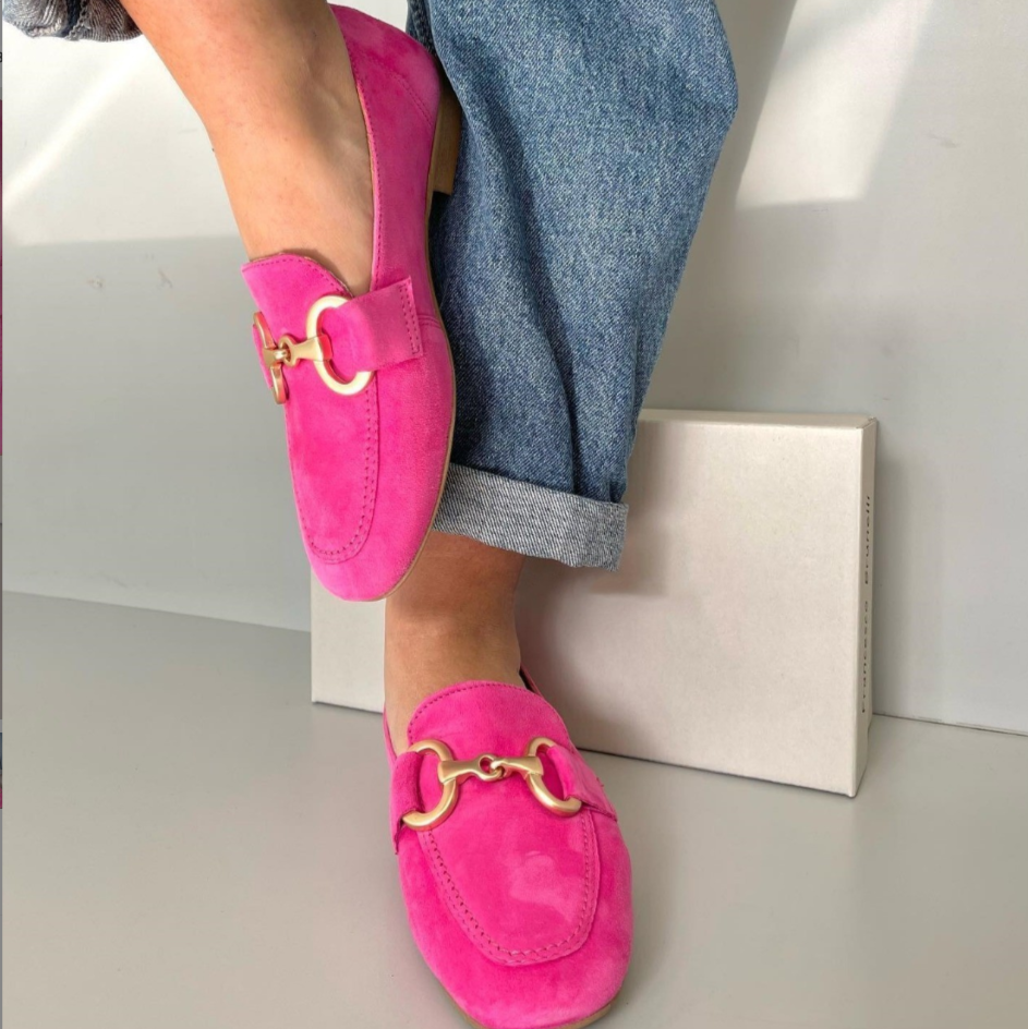 Marissa Classic Square-Toe Buckle Loafers