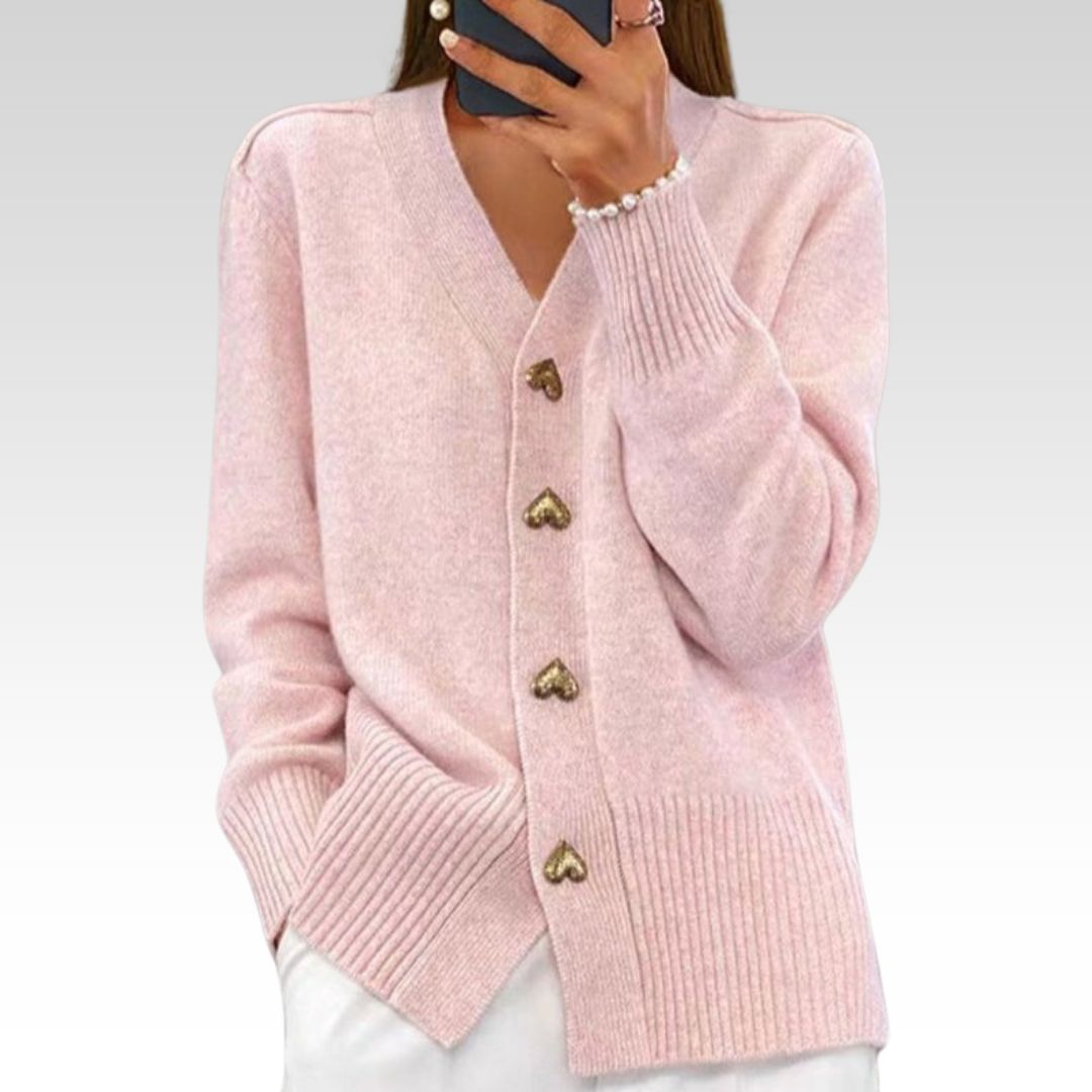 Adele Heart-button cardigan