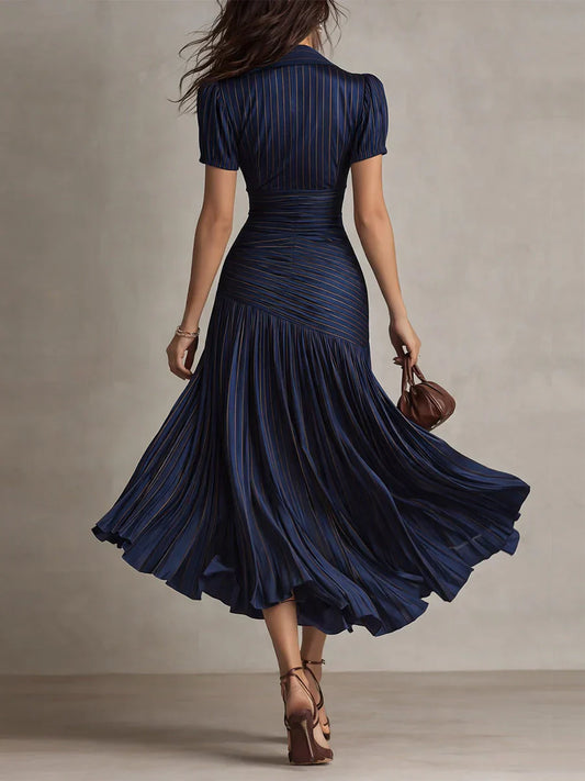 Firenze Vintage Elegant Chiffon Maxi Dress
