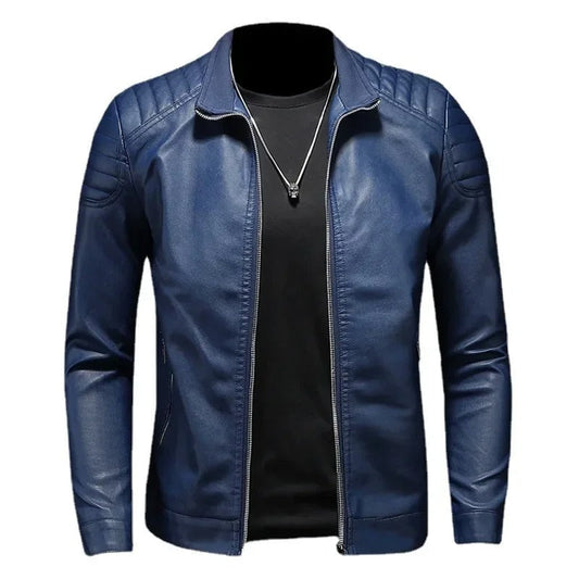 Francisco Leather Vest with Stand Collar