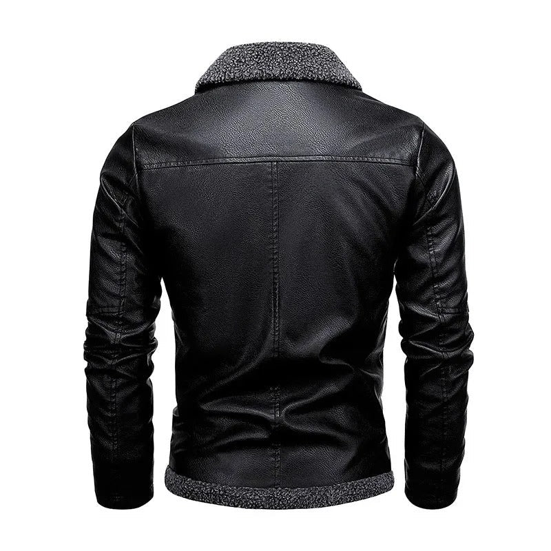 Mateo Elegant Plush Leather Jacket