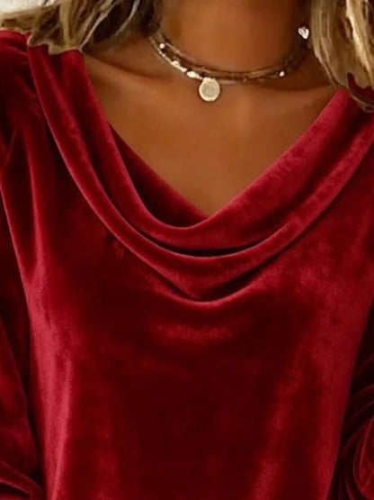 Sienna Elegant Velvet Cowl Neck Top