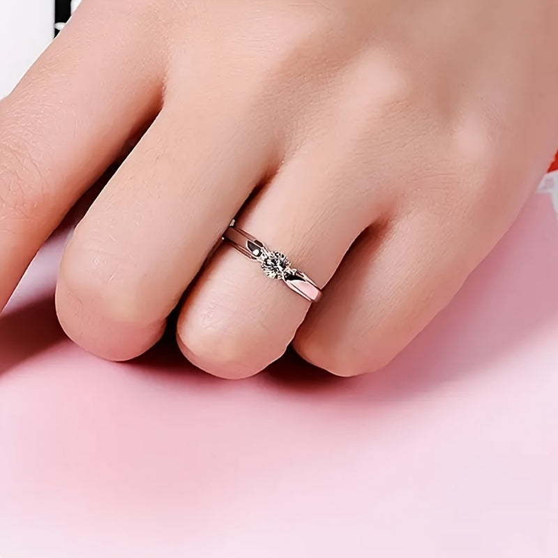 Minimalistische ring met zirkonia
