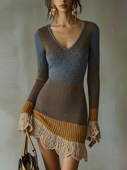 Emily Multicolor Knit Mini Dress