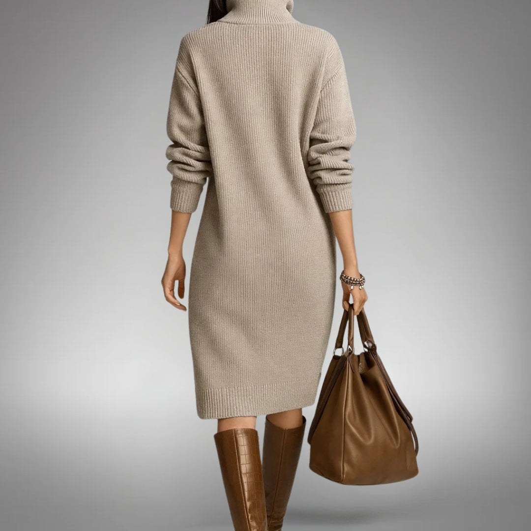 Kaia Wool Mix Knit Polo Dress