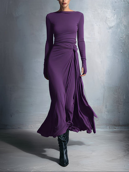Naomie Maxi-jurk met Zijde Knoop