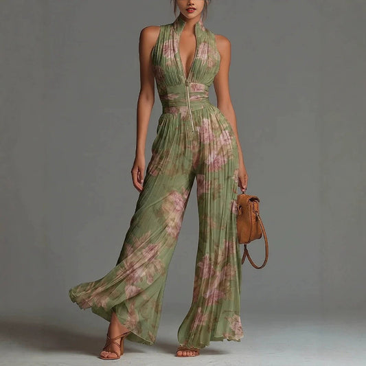 Emy Floral Chiffon Jumpsuit
