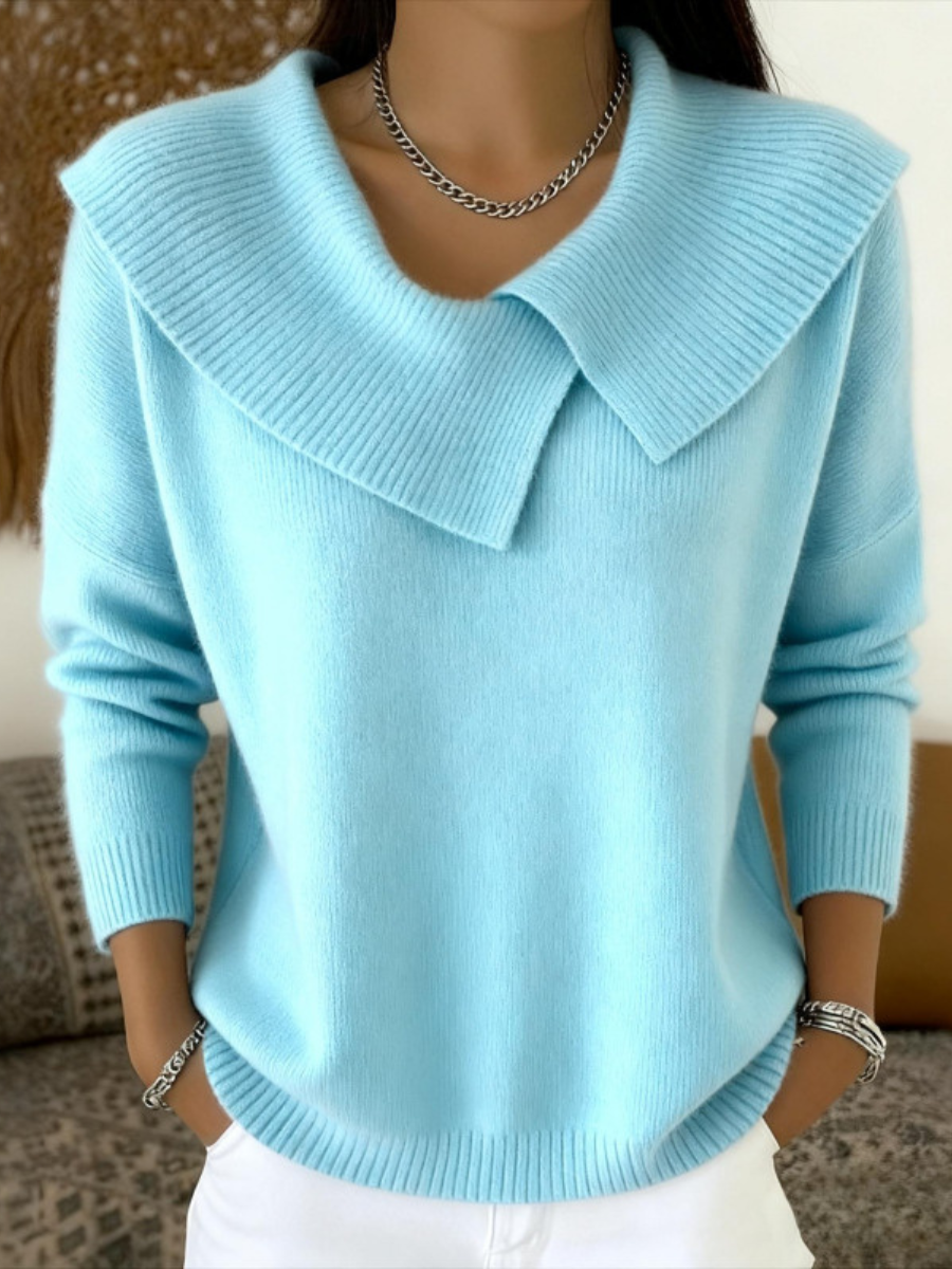 Alyssa Warm Sweater with Soft Collar