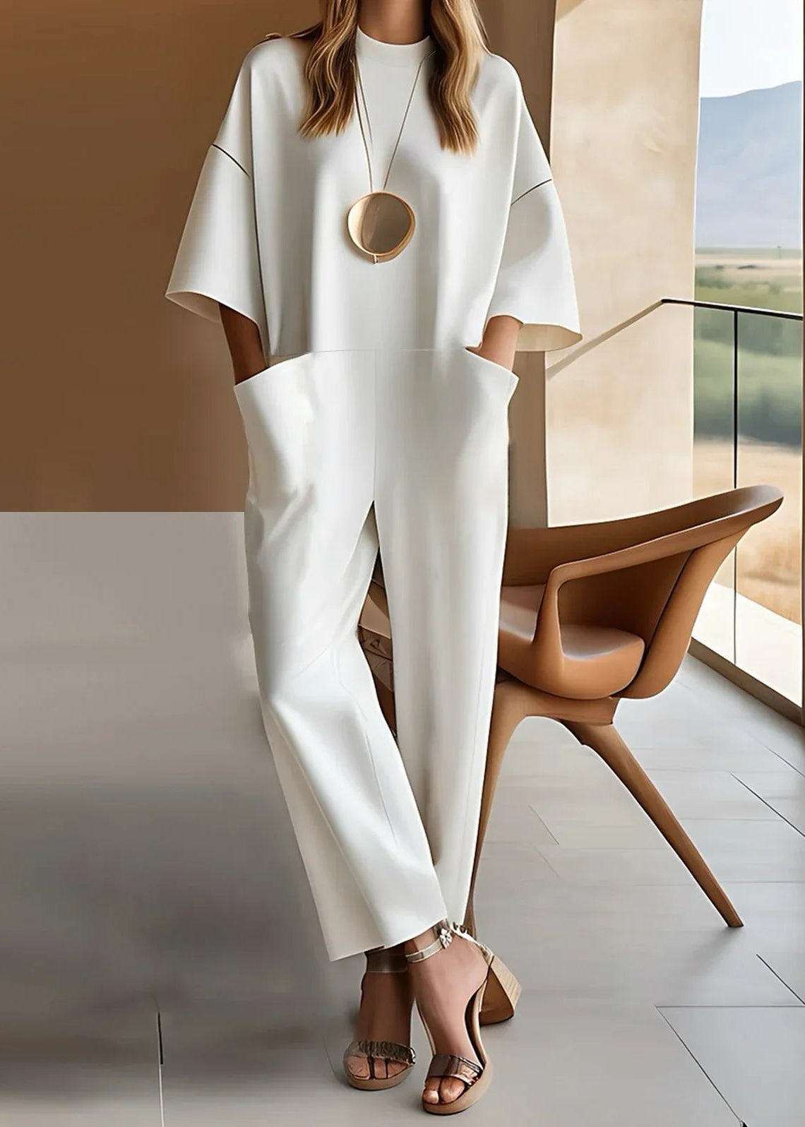 Indie Elegant Short-Sleeve Jumpsuit
