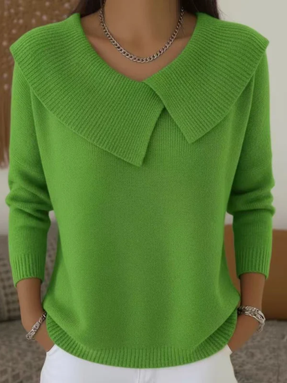 Alyssa Warm Sweater with Soft Collar