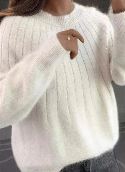 Caitlyn Stylish Ribbed Knit Sweater