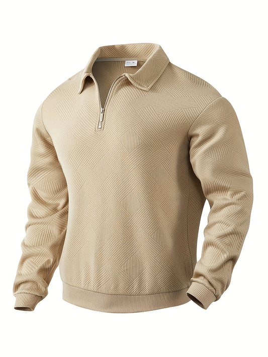 Didier Vintage Zip-Up Sweater with Geometric Design