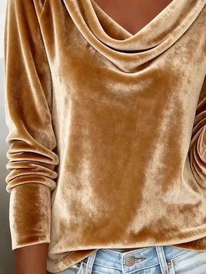 Sienna Elegant Velvet Cowl Neck Top