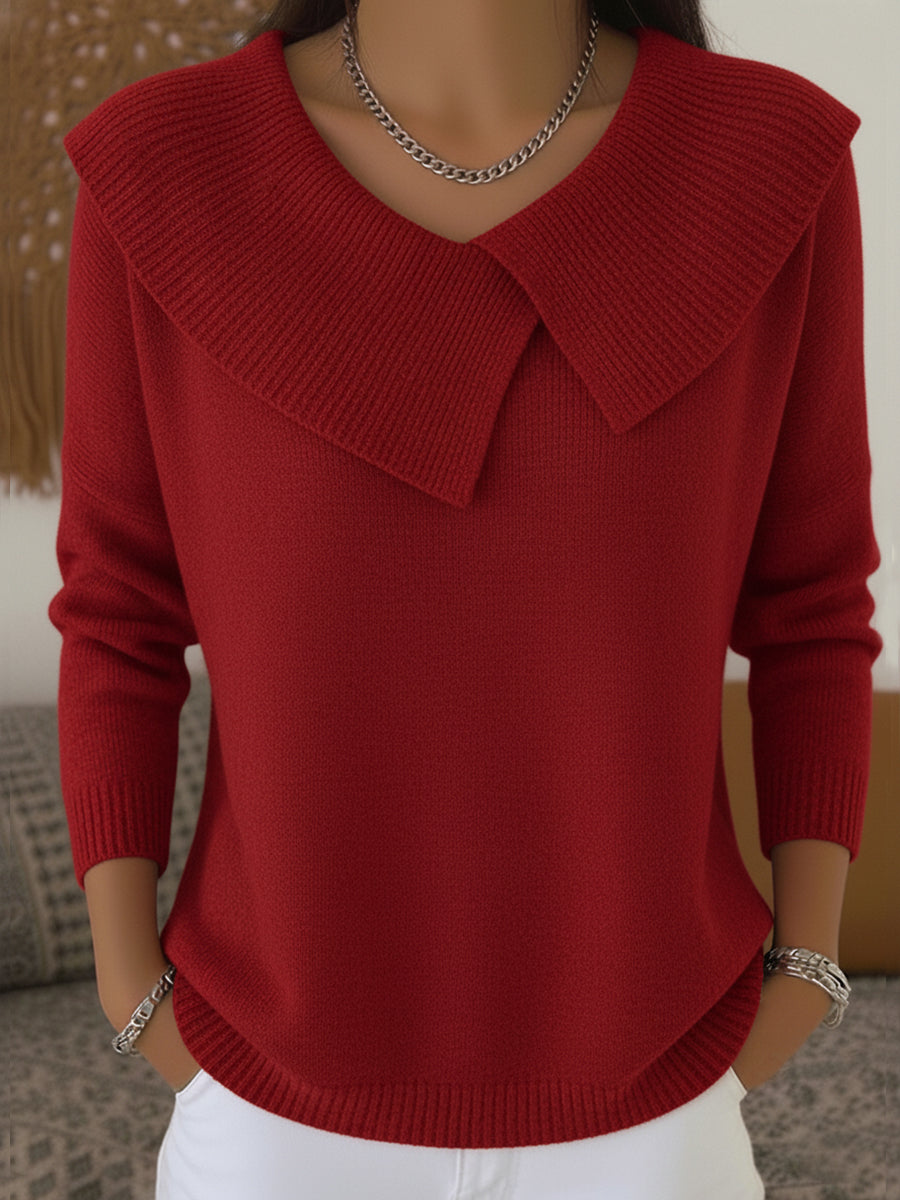 Alyssa Warm Sweater with Soft Collar