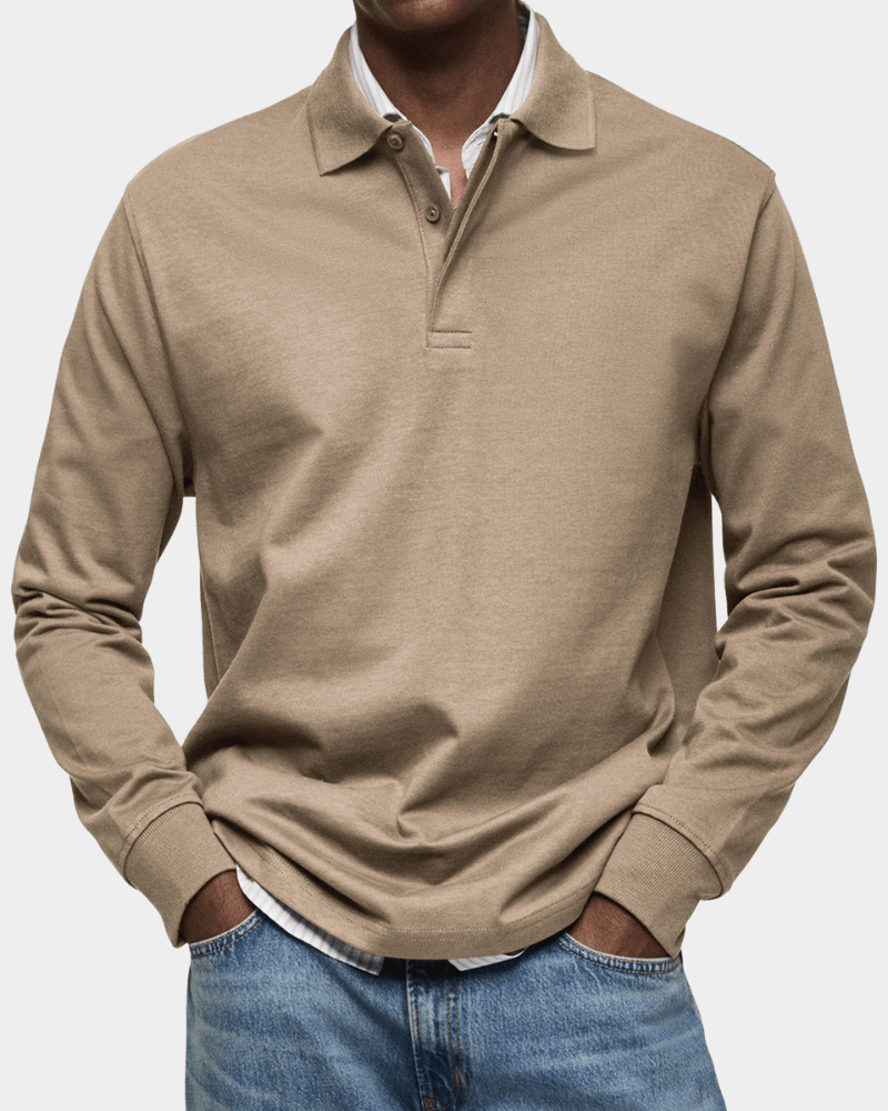 Leo Melbourne Comfortable spring polo with long sleeves