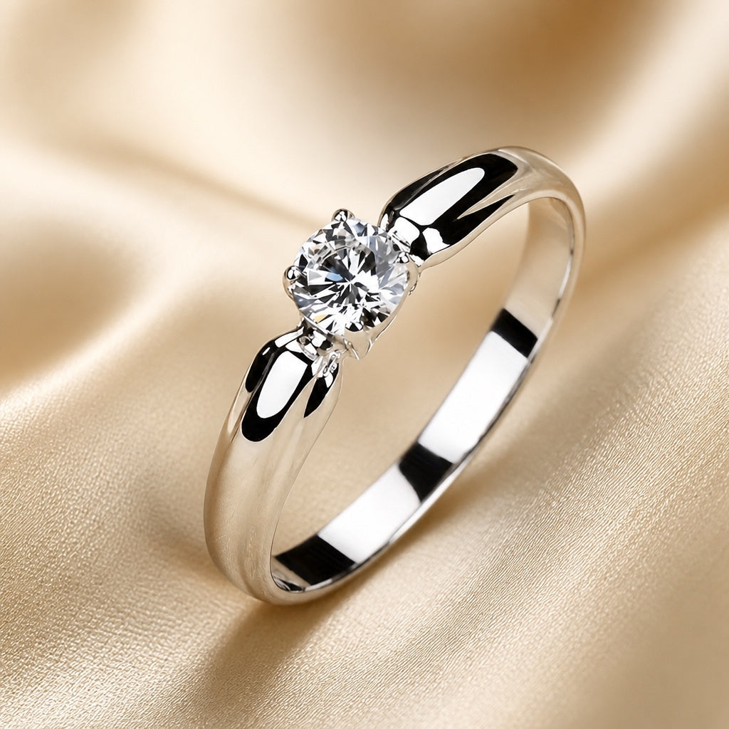 Minimalistische ring met zirkonia