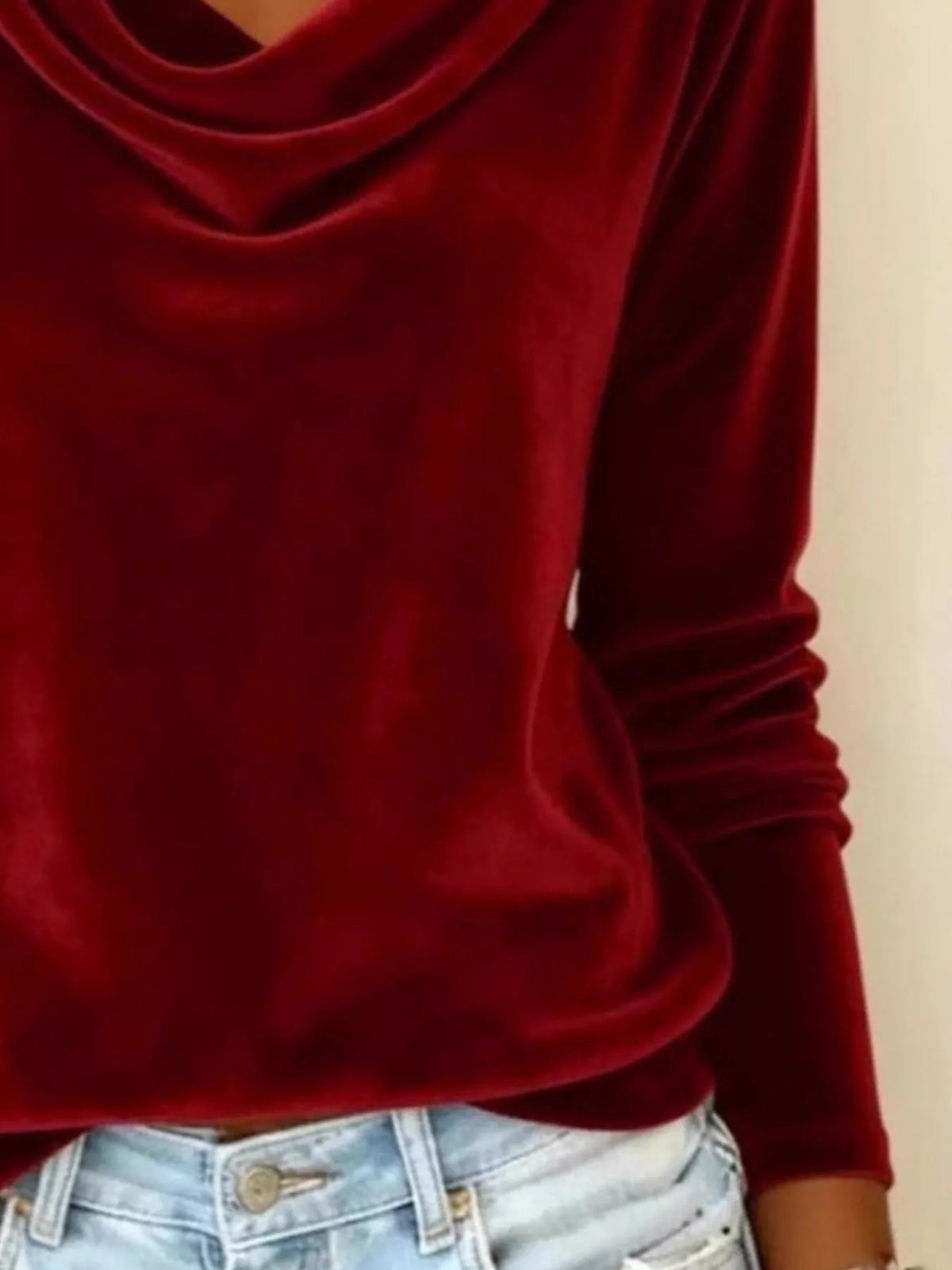 Sienna Elegant Velvet Cowl Neck Top