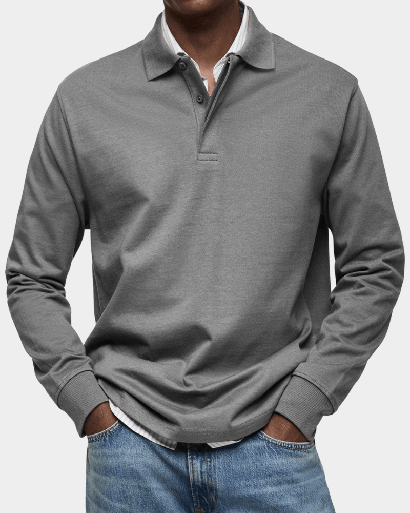Leo Melbourne Comfortable spring polo with long sleeves