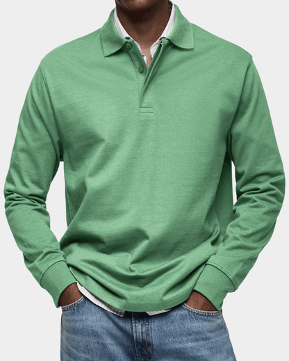 Leo Melbourne Comfortable spring polo with long sleeves