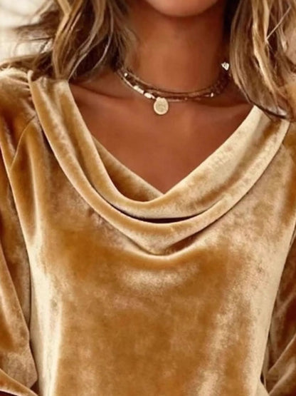 Sienna Elegant Velvet Cowl Neck Top