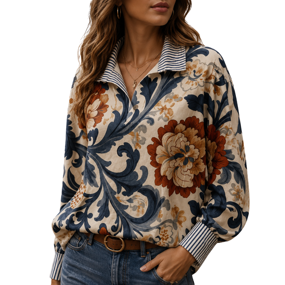 Jasmine Vintage Floral Print Blouse