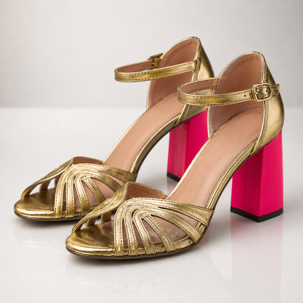 Bianca Classic Sandals with Gold Strap