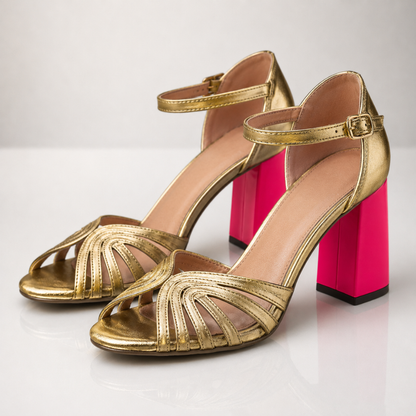 Bianca Classic Sandals with Gold Strap