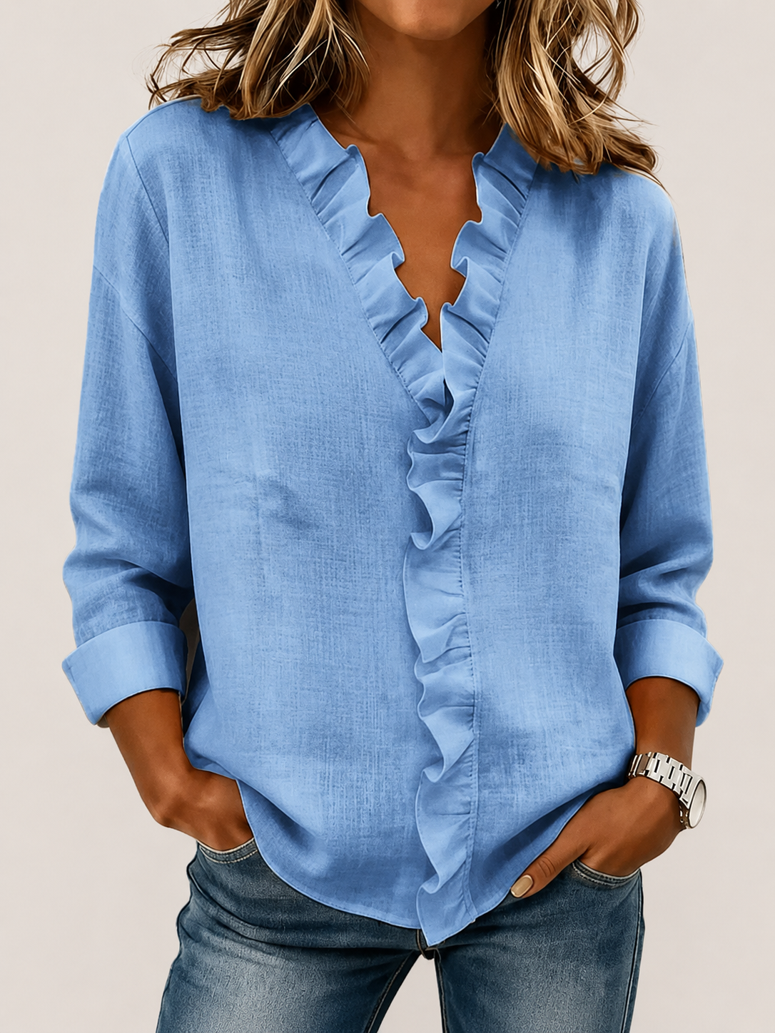 Indie-blouse met ruches