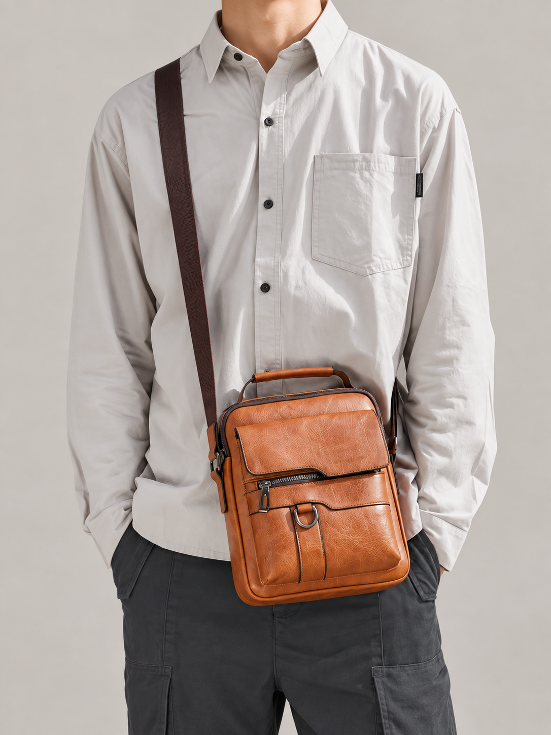 René vintage crossbodytas van kunstleer