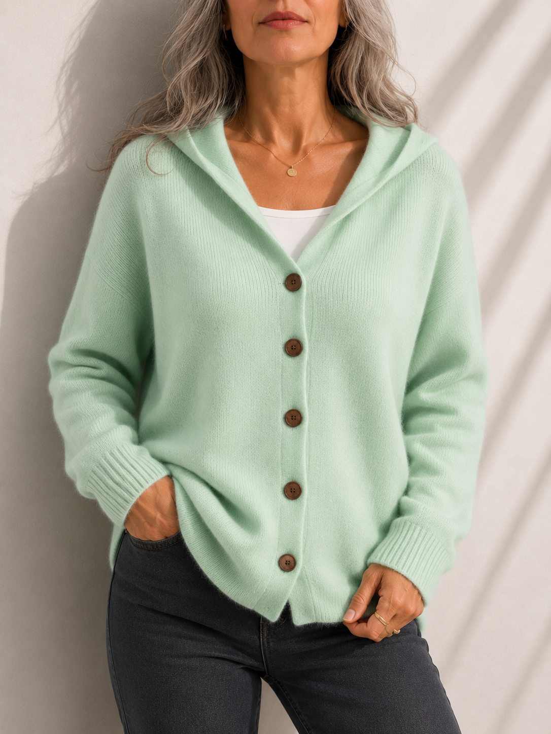 Olivia Effortless Comfort Soft Hooded Knit Cardigan