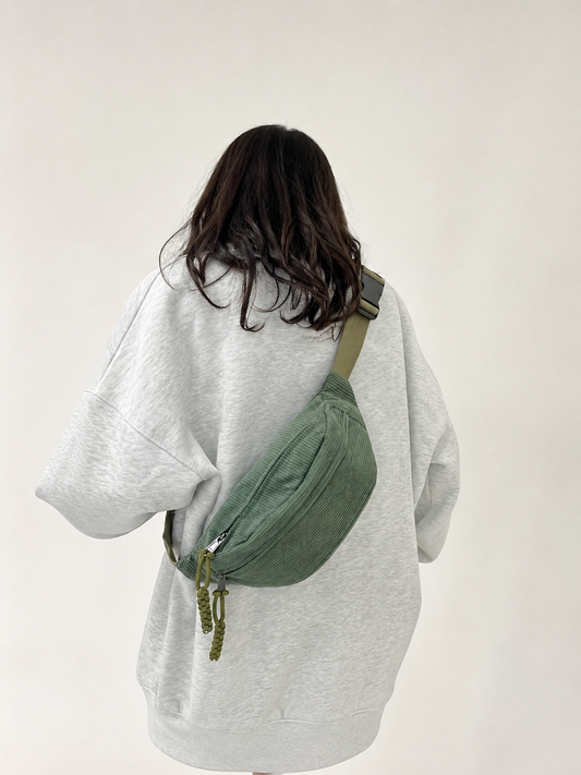 Groen Corduroy Schoudertas