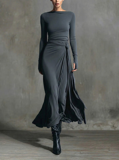Naomie Maxi-jurk met Zijde Knoop