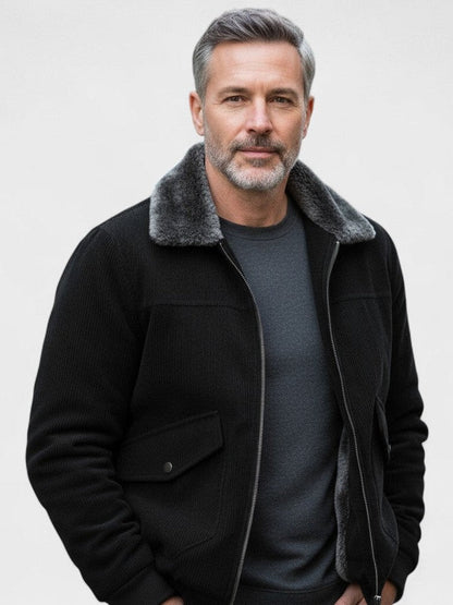 Norbert Bomber Jacket with Synthetic Fur Collar