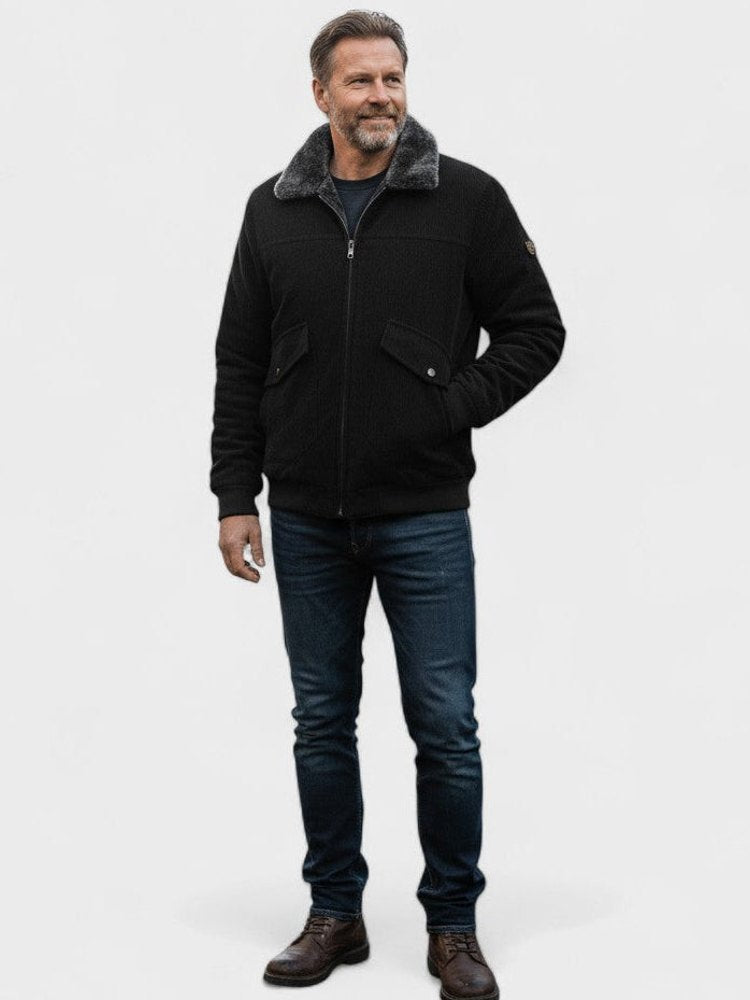 Norbert Bomber Jacket with Synthetic Fur Collar