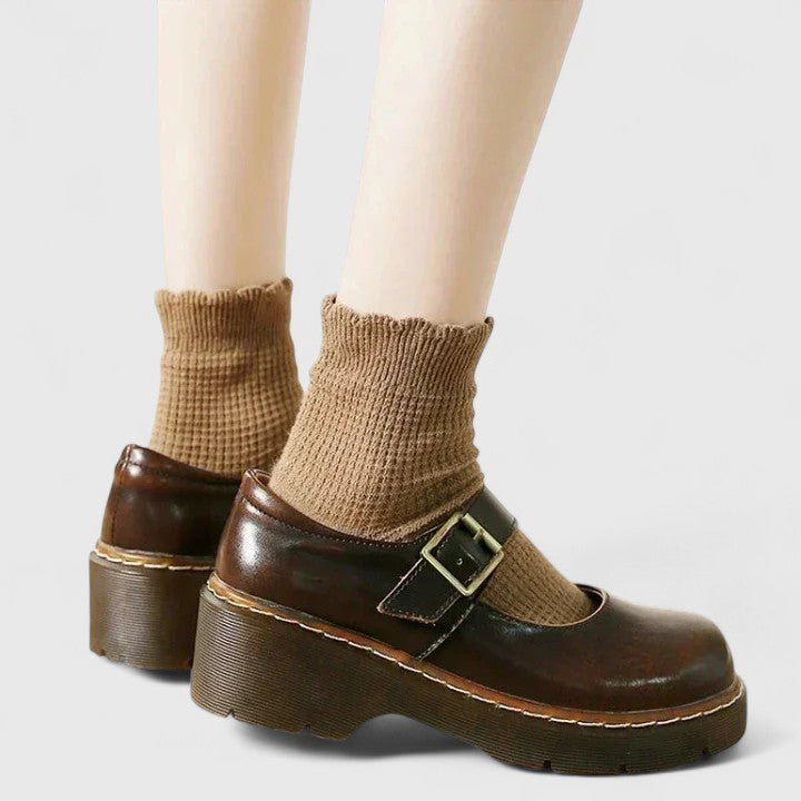 Aveline Leren Plateauloafers