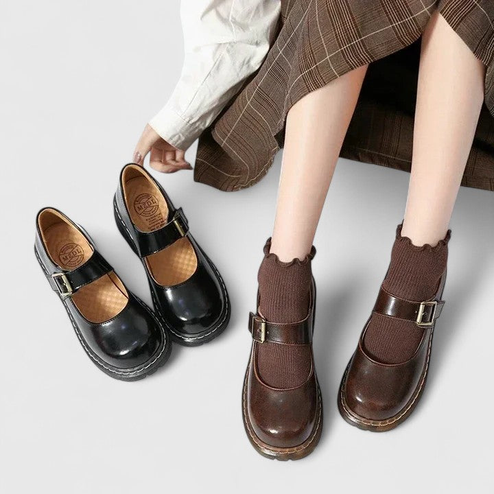 Aveline Leren Plateauloafers