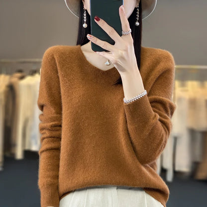 Tahlia Luxury V-Neck Knit Sweater