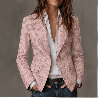 Esther Getailleerde Jacquard Blazer met Kasjmier