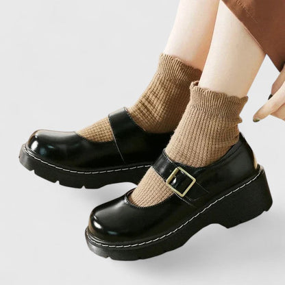 Aveline Leren Plateauloafers