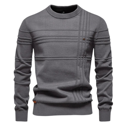 Leo Melbourne Cotton Men's Sweater with Stripe Design