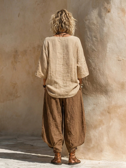 Margaret Nomadic Bohemian Art Print Three-Piece Set Outfit