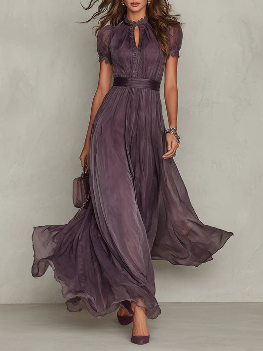 Ashley Vintage Elegant Chiffon Maxi Dress