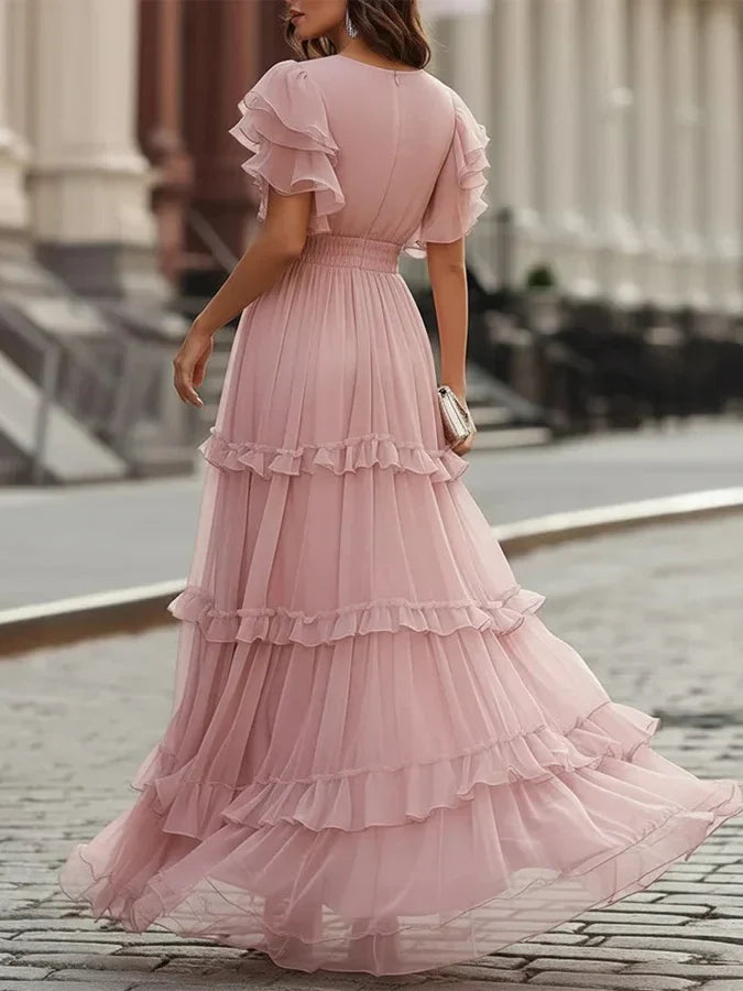 Zoe Light Pink Elegant Wedding Maxi Dress