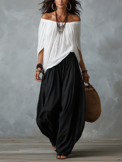 Kiara Top with wide leg pants suit