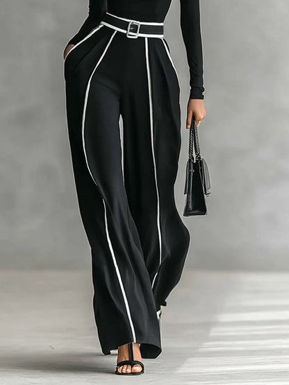 Emma Elegant Set met Hoge Kraag en Wijde Broek