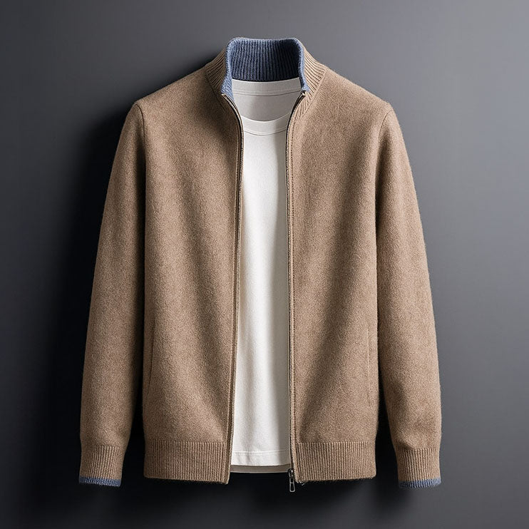 Harvey Elegant Wool Zip Cardigan