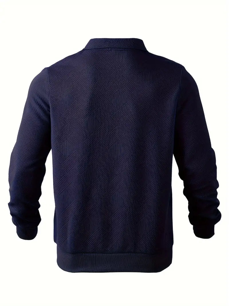Didier Vintage Zip-Up Sweater with Geometric Design