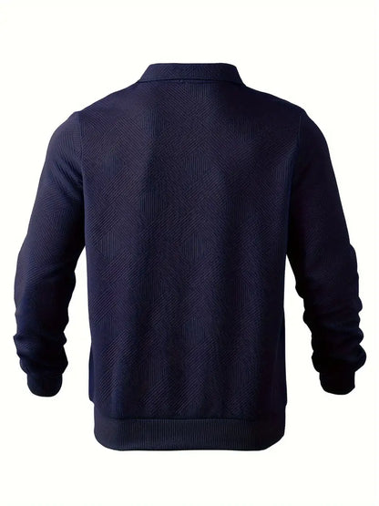 Didier Vintage Zip-Up Sweater with Geometric Design